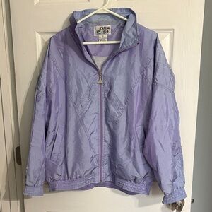 Vintage Casual Isle Lavender Windbreaker Jacket 90s 80s Retro Style Medium
